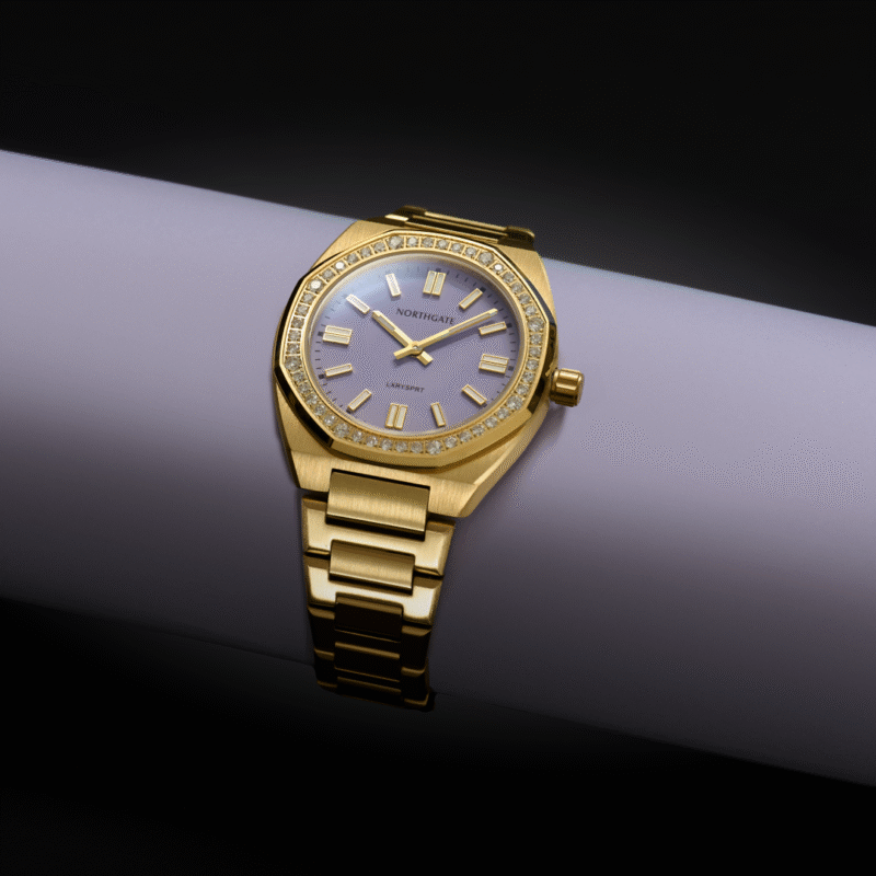 Lilac diamond gold size 34mm
