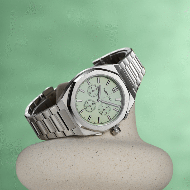 Chronograph Light Green Silver size 40mm