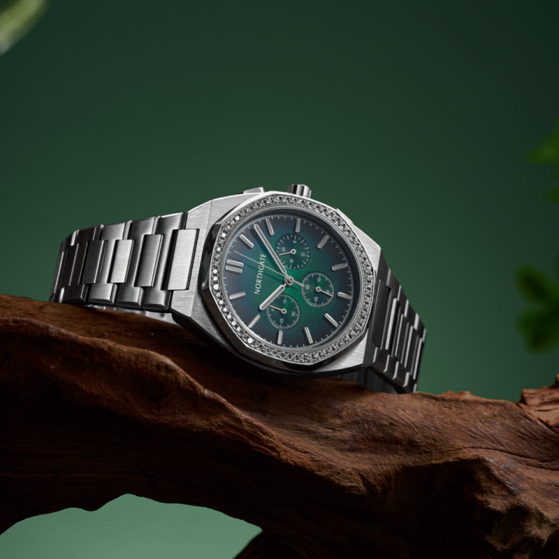Chronograph Emerald Green diamond silver size 40mm