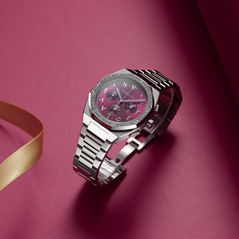 Chronograph Shiny Cherry diamond silver size 40mm