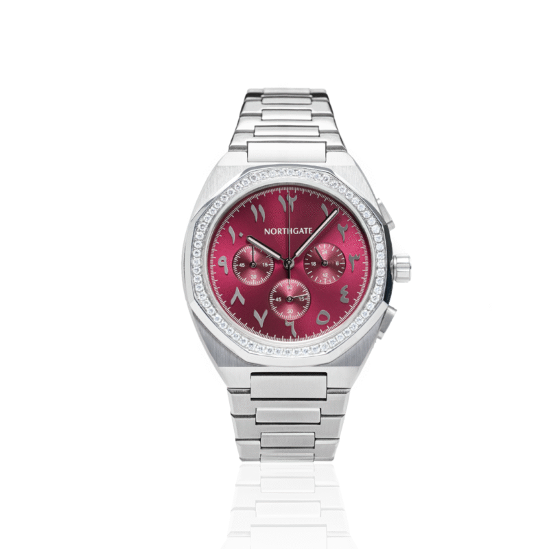 Chronograph Shiny Cherry diamond silver size 40mm - Image 2