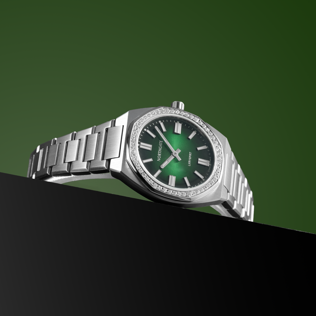 Northgate Club Emerald Green diamond silver size 34mm