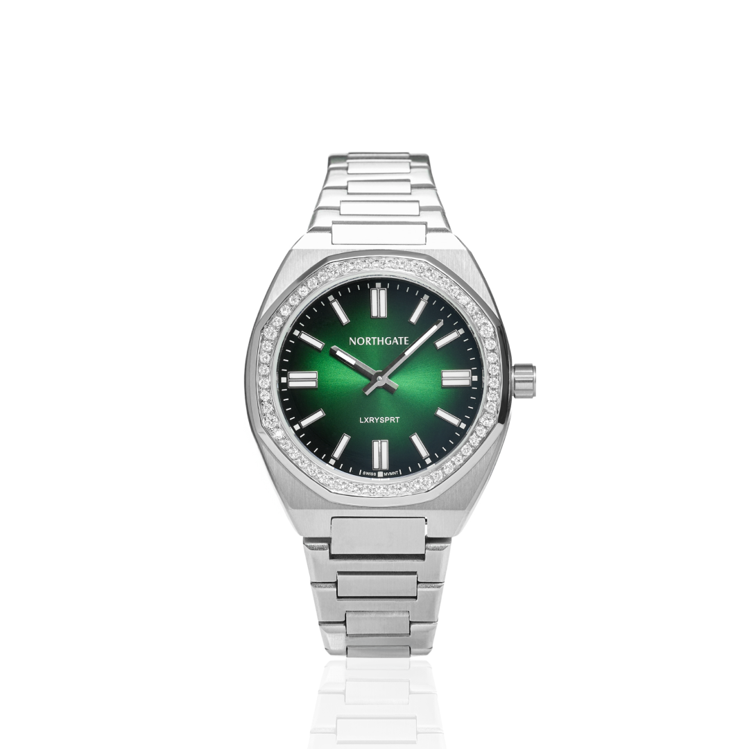 Northgate Club Emerald Green diamond silver size 34mm - Image 2