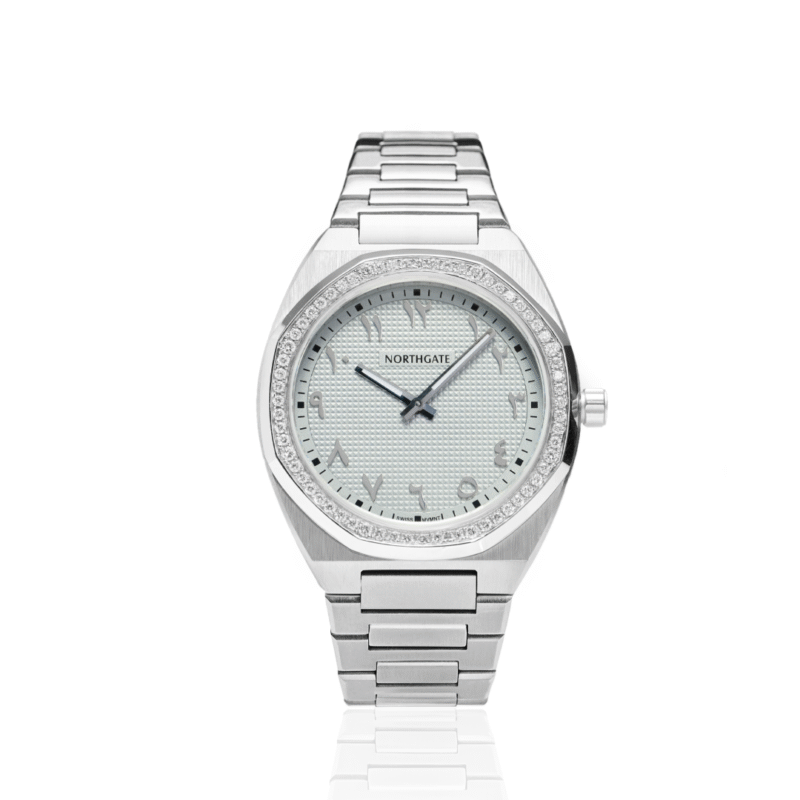 The Grey with Arabic Numbers diamond silver size 40mm - Image 2